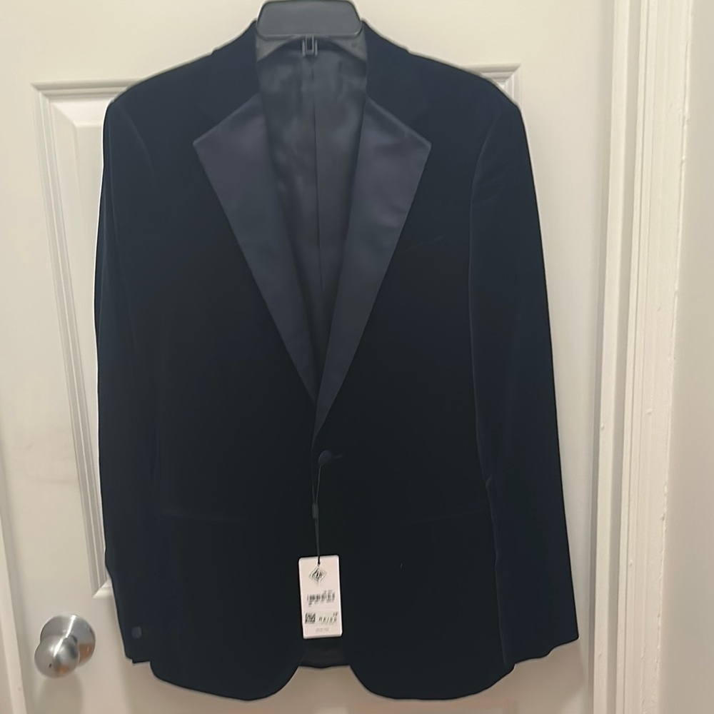 Reiss Men's Navy Blue Velvet Blazer